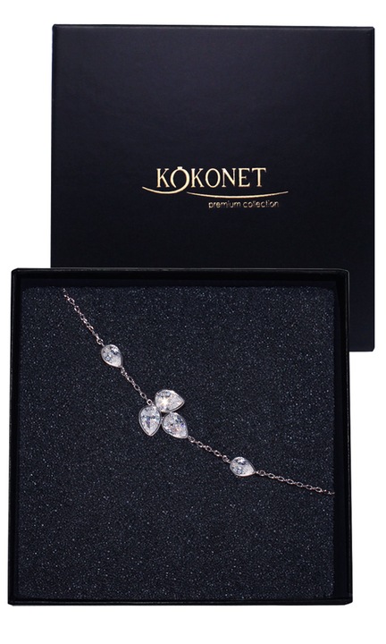 Bratara argintie cu frunzulite eleganta nunta clasica minimalista, bratara argintie eleganta pentru nunta clasica lacrima glam boho