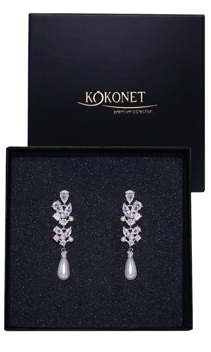 Cercei argintii cu perle lungi usori atarnatori de nunta boho perla, cercei lungi spectaculosi usori argintii perle cu zirconii de nunta