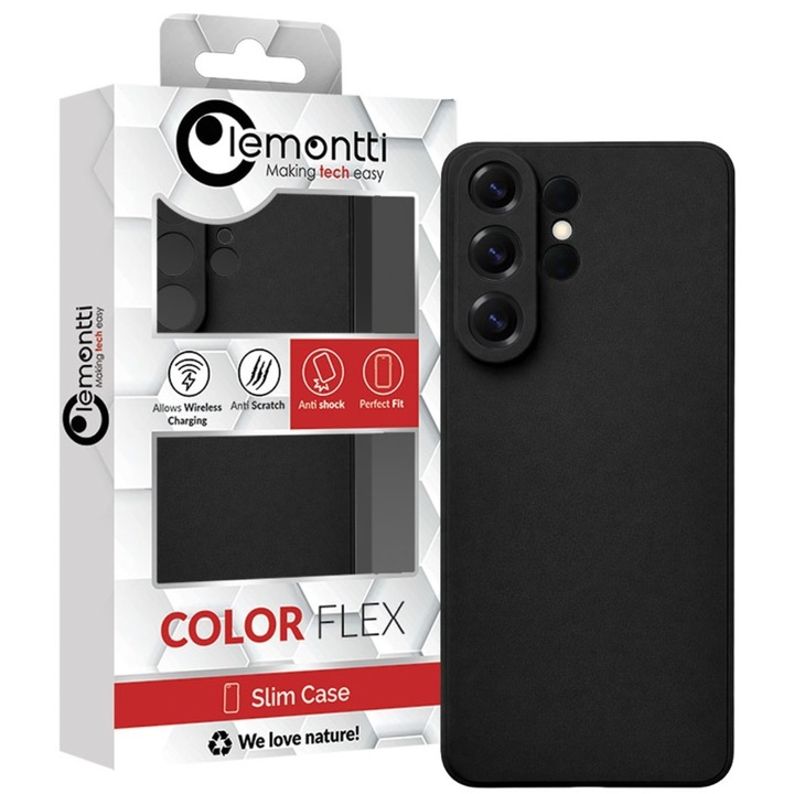 Husă Lemontti Silicon Soft Slim, negru, pentru Samsung Galaxy S26 Ultra