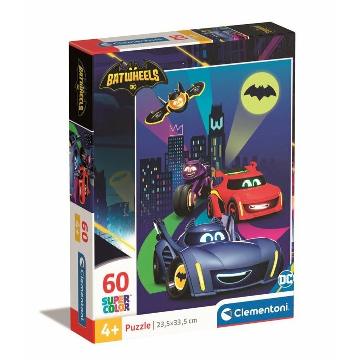 Puzzle 60db Batwheels, 23,5x33,5cm, készlet, 4+