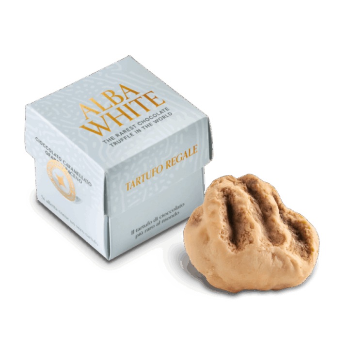 Trufe de ciocolată albă Tartufo Regale, cu alune din Piemont IGP, 20 g