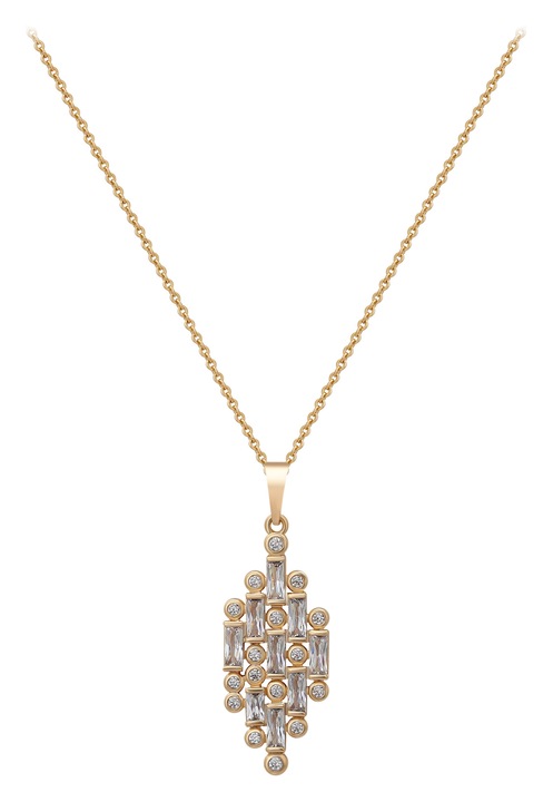 Colier dama, Joella, cu cristale si zirconii, aurie, one size