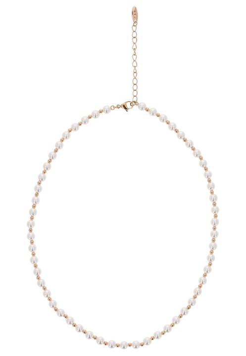 Colier dama, Joella, design cu perle, aurie, one size