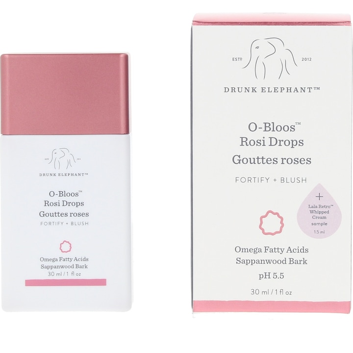 Ser facial iluminator DRUNK ELEPHANT O-BLOOS ROSI DROPS 30 ml, hidratant, revitalizant, pentru toate tipurile de ten
