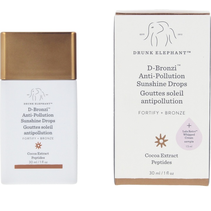 Ser facial D-Bronzi, DRUNK ELEPHANT, antioxidant, iluminator, 30 ml