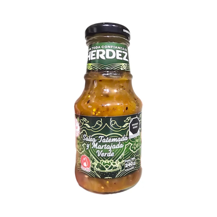 Sos Salsa Verde Roasted picant 240g, Herdez, gust intens, textura usor fluida