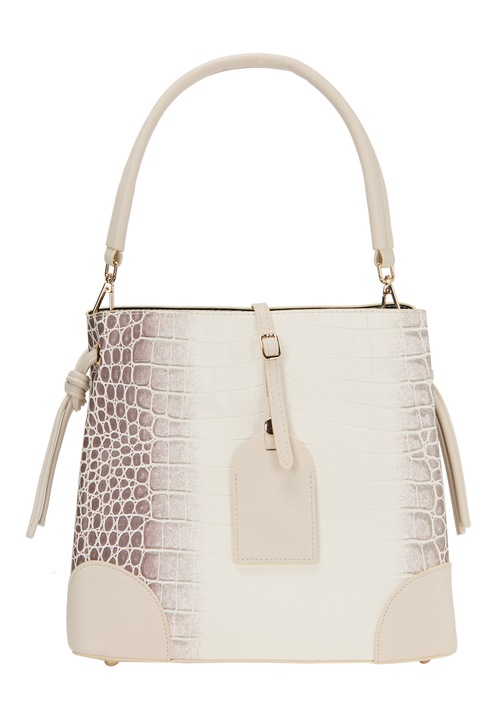 Geanta dama Joella, alb, 100% PU, dimensiune unica, 3 compartimente