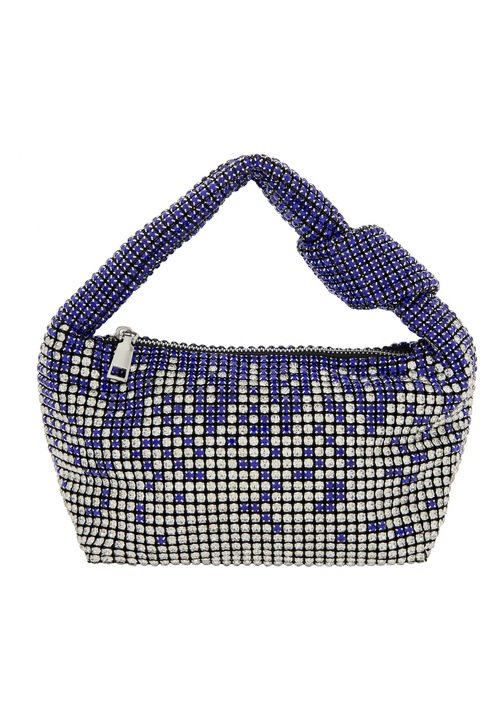 Geanta dama Joella, albastra, dimensiune unica, material 100% poliester, design elegant cu model diamantat.