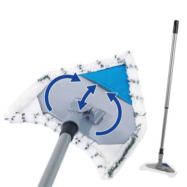 Mop de spalat multifunctional Maximex, cu 3 capete microfibra, extensibil 74-112 cm, metal