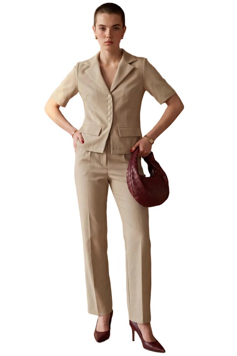 Costum din doua piese, MyFashion, bej natural