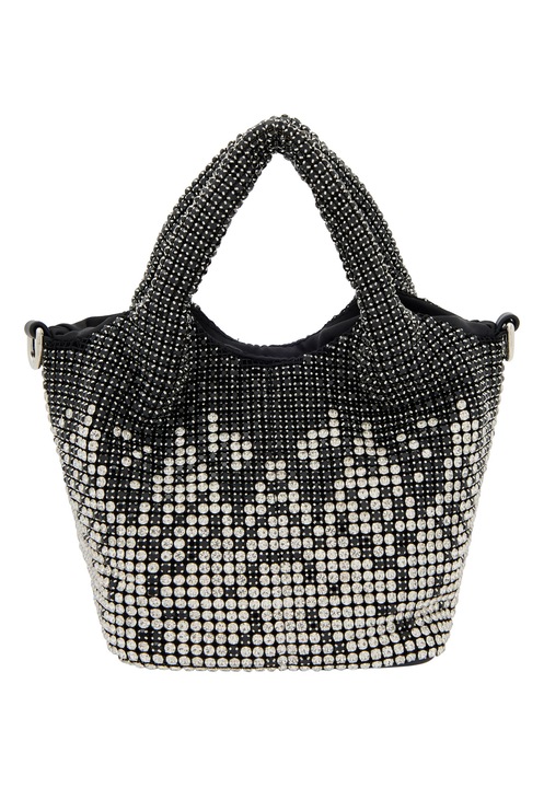 Női táska Joella, fekete-ezüst, egy méret, rombusz mintás