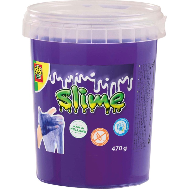 Моделираща паста SES Creative, слайм с лилав брокат, 3 години, 1 брой