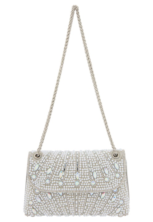 Geanta dama Joella, argintie, dimensiune unica, design elegant, material 100% poliester