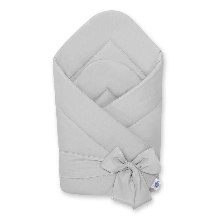 Paturica pentru bebelusi My Sweet Baby, rozek dublu, 100% bumbac, antialergic, 77x77cm, szürke