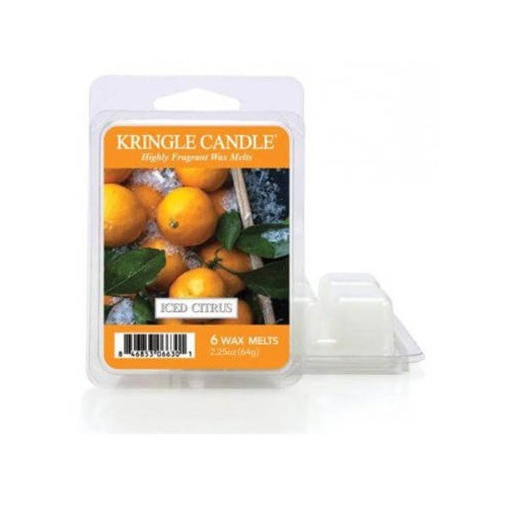 Ароматна свещ Kringle Candle Iced Citrus, нотки на цитрус, мента, 150гр