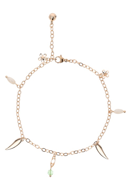 Bratara pe glezna dama, Joella, roz, marime unica, din cupru