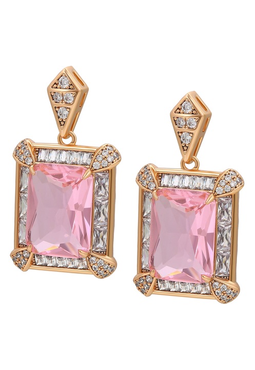 Cercei dama, Joella, cu zirconii, auriu