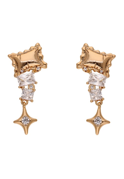 Cercei dama Joella, aurii, design elegant, cristale