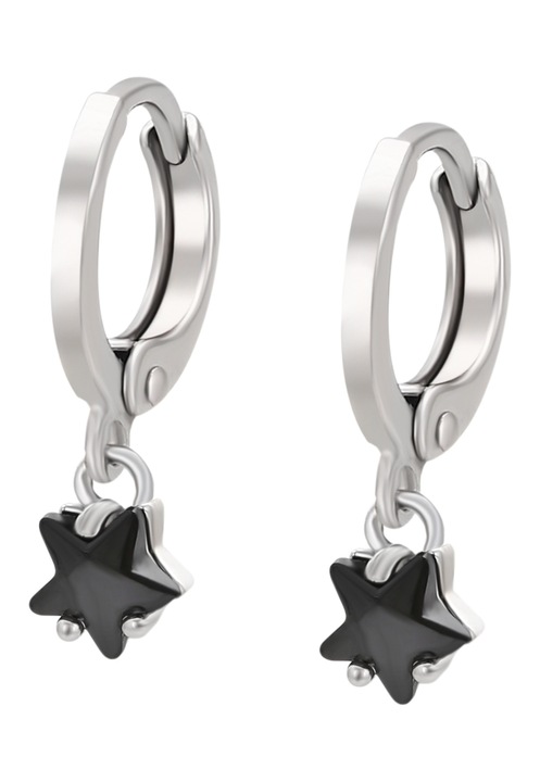 Cercei dama Joella, argintii, din cupru, design cu cristale