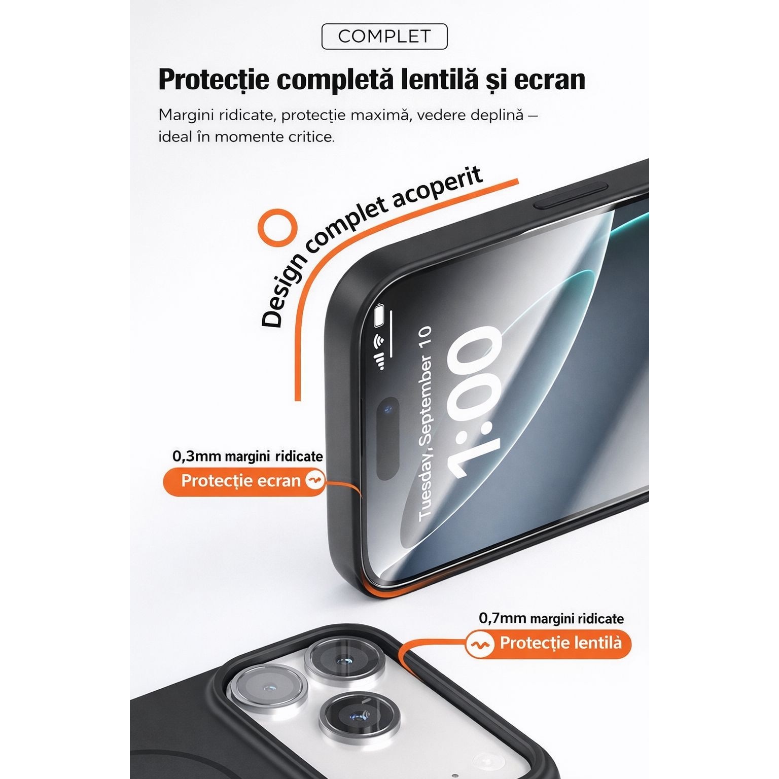 Husa pentru iPhone 17 Pro Max cu Magnet N52 Puternic, Husa MagSafe TPU + PC Anti-Soc, Protectie Camera si Ecran, Anti-Amprenta, Slim, Alb Crem