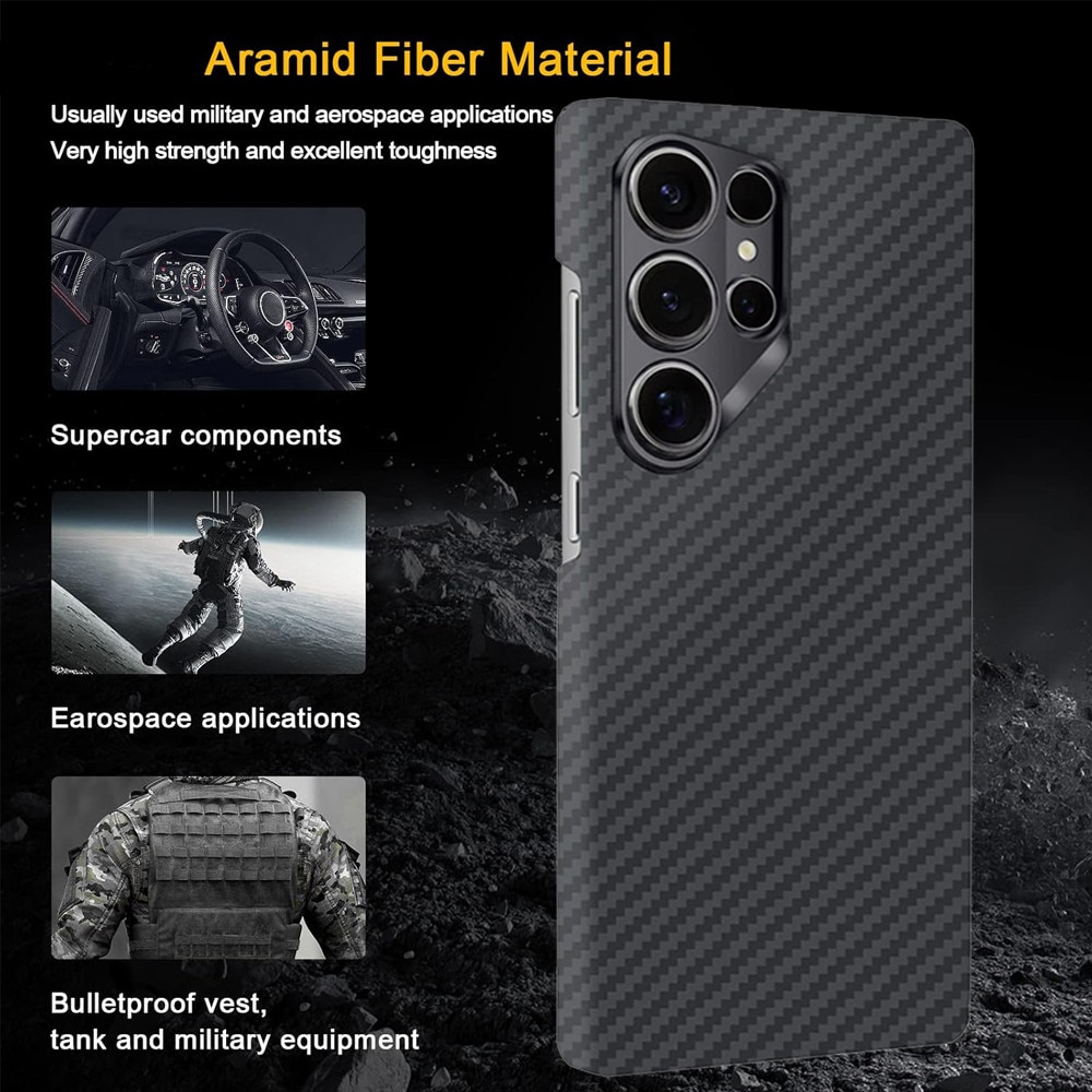 Husă de protecție pentru Samsung Galaxy S26 Ultra, FONIX, Kevlar, Negru, Ultra-subțire, Anti-încărcare