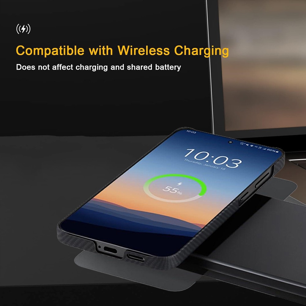 Husă de protecție pentru Samsung Galaxy S26 Ultra, FONIX, Kevlar, Negru, Ultra-subțire, Anti-încărcare