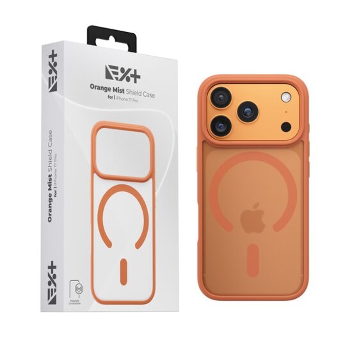 Husă de protecție NOA Mist Shield, Orange, pentru iPhone 17 Pro, material silicon, design subțire