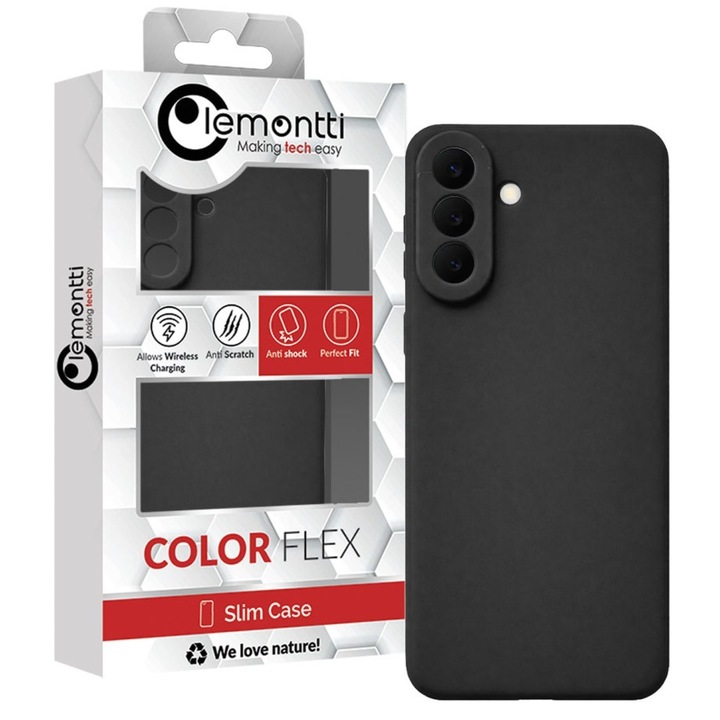 Carcasa Lemontti Silicon Soft Slim, Negru, dedicat Samsung Galaxy S26