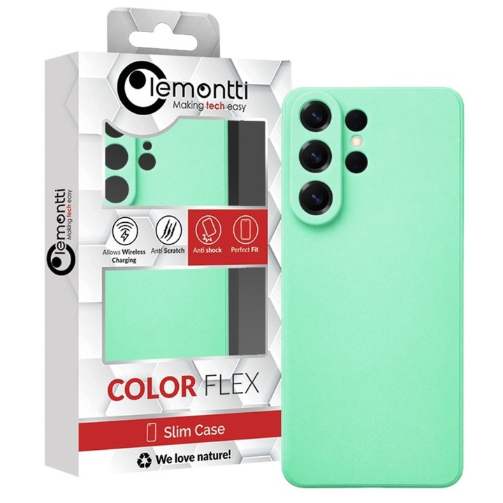 Carcasa Lemontti Silicon Soft Slim, Verde Menta, pentru Samsung Galaxy S26 Ultra