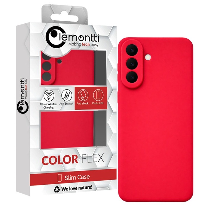 Husă telefon Lemontti silicon roșie slim pentru Samsung Galaxy S26 Plus