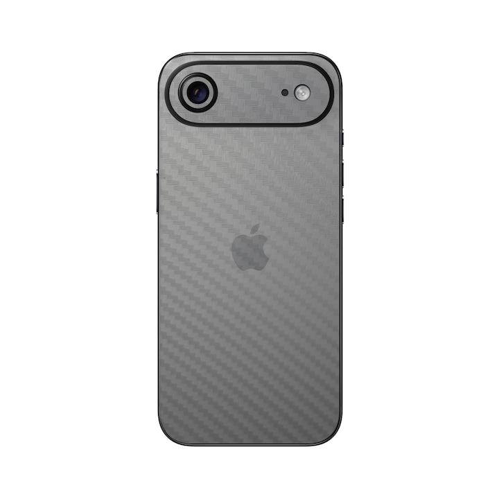 iSkinz Fólia Apple iPhone 17 Air-hez - Átlátszó Carbon, Egyszerű Vágás, Ragasztó Borítás, Hátlap Védelem