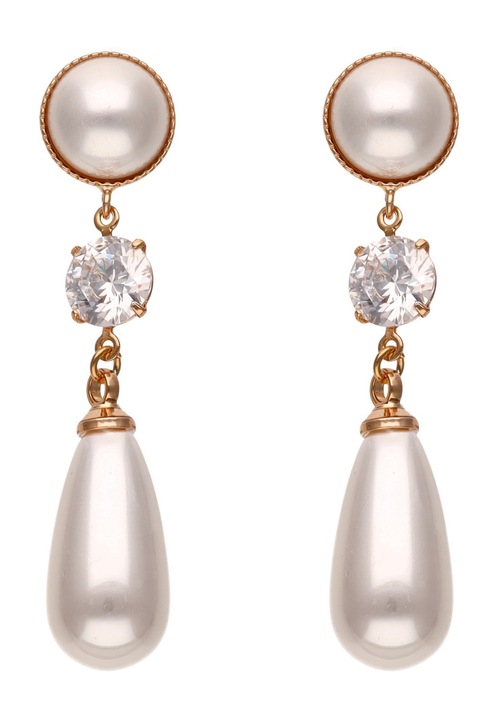 Cercei dama Joella, aurii, din cupru, cu cristale, unisex