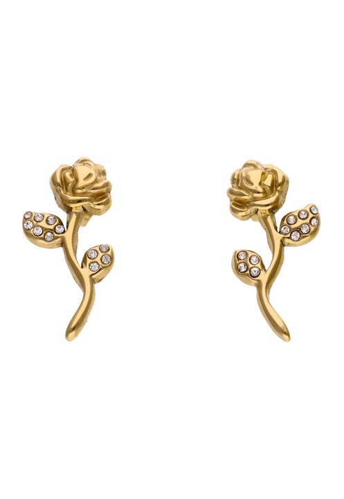 Cercei dama set Joella, aurii, din otel inoxidabil, design elegant