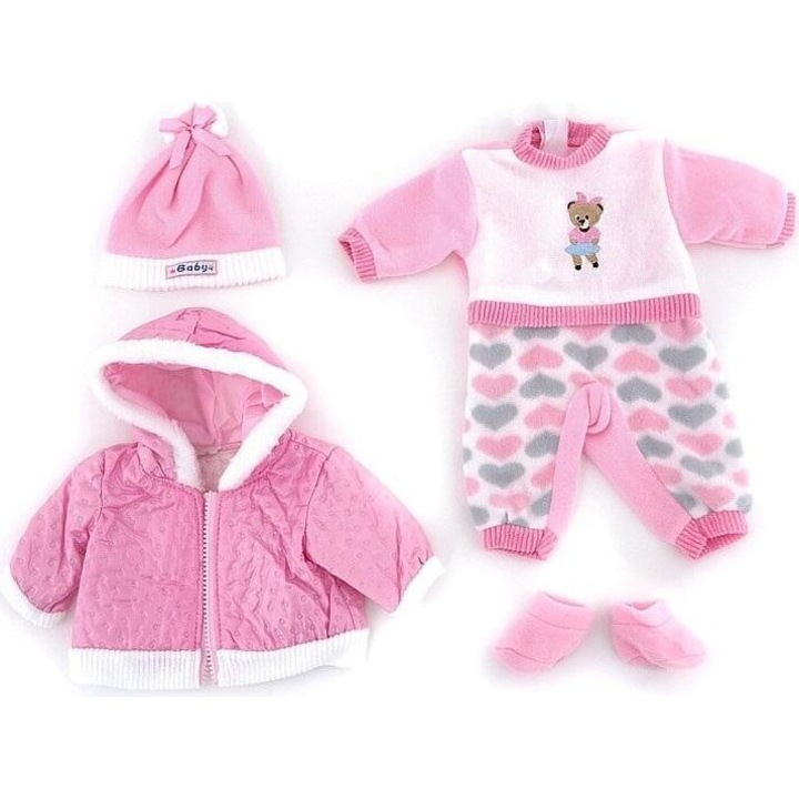 Комплект дрехи за кукли Адар, яке, 45 см, розов