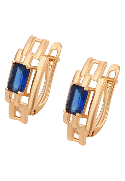 Cercei dama, Joella, geometrice, cu cristale, aurii, one size