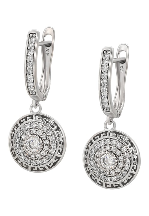 Cercei dama, Joella, Jewelry Collection, cyrconii stralucitoare, argintiu, one size