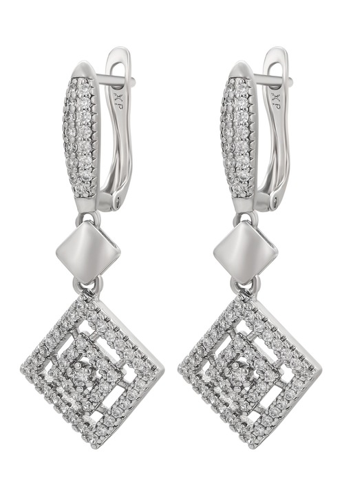 Cercei dama, Joella, cupru, argintiu