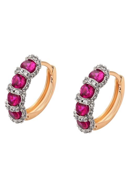 Cercei dama, Joella, cupru, auriu/roz