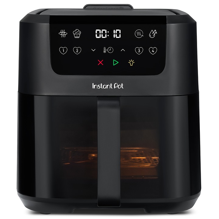 Friteuza Instant Pot Clearcook Odourerase Compact 140-3083-01-EU, 5L, 4 Functii, 1500W, fereastra Clearcook, tehnologie Evencrisp, filtru Odourerase