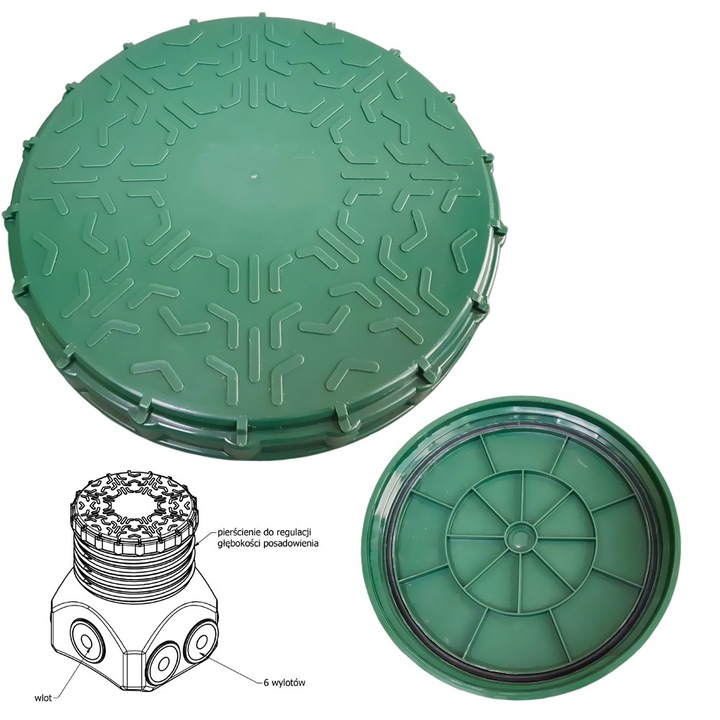 Capac Camin Drenaj, AQUABIN, D320, Compatibil Sotralentz Si GRAF SL-RR 450, Inchidere Sigura Copii Cu Garnitura Integrata, Rezistent La Intemperii, Montaj Prin Insurubare, Diametru 320 mm, 1 buc