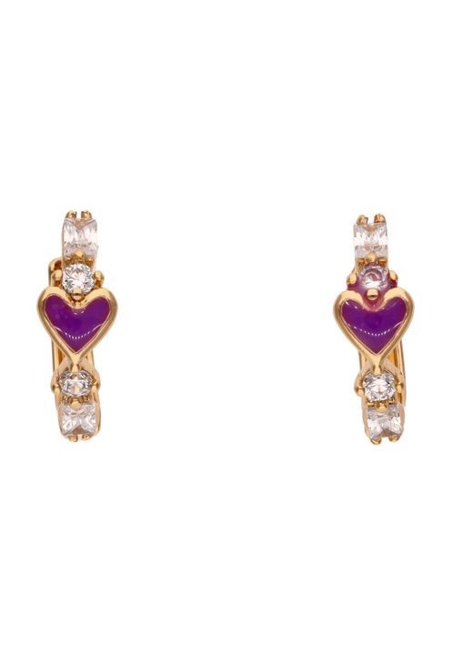 Cercei dama Joella, cupru, auriu/mov