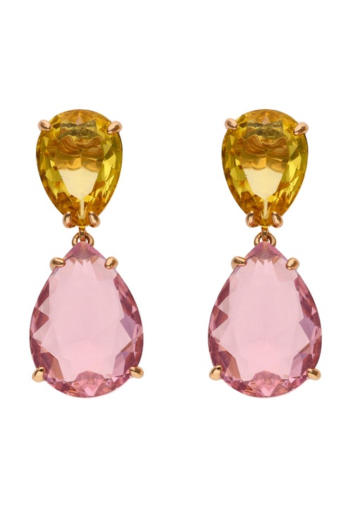 Cercei dama Joella, cupru, auriu/roz