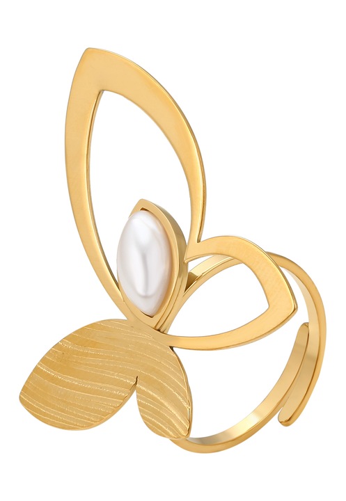 Inel reglabil dama, Joella, model fluture, auriu