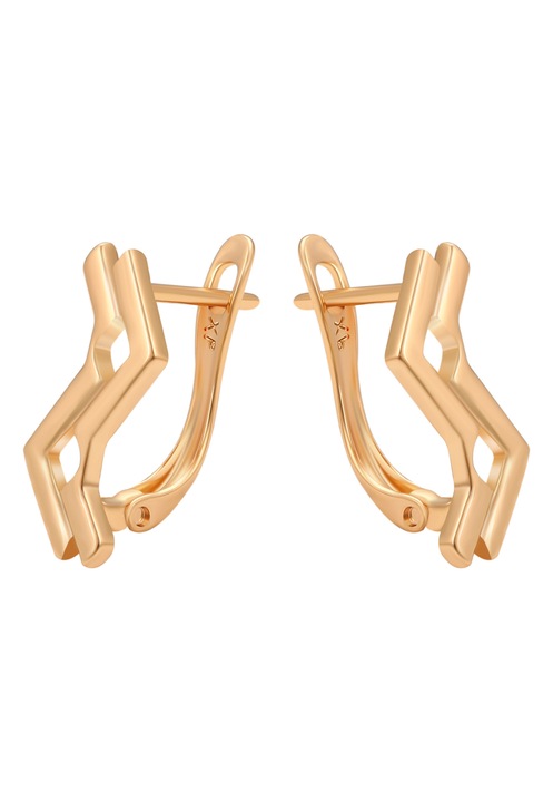 Cercei dama, Joella, auriu, din cupru, sistem de prindere tip clips