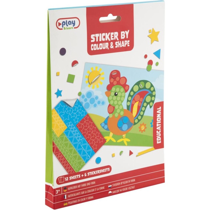 Творчески комплект за деца, RAPPA, мозайка с числа и форми, 12 листа