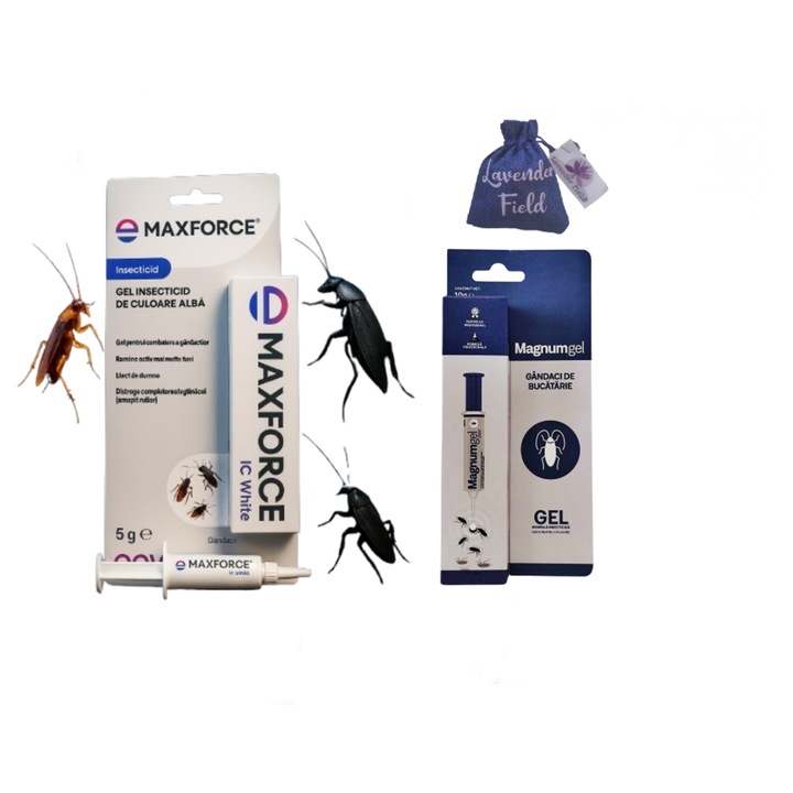 Gel seringa Magnum 10 gr si Maxforce 5 gr anti gandac rosu, negru, maroniu si sac lavanda LF 10 gr