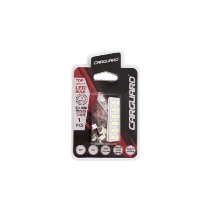 Placa LED SMD 20x60mm 12V CARGUARD – 240lm – W5W C5W BA9S