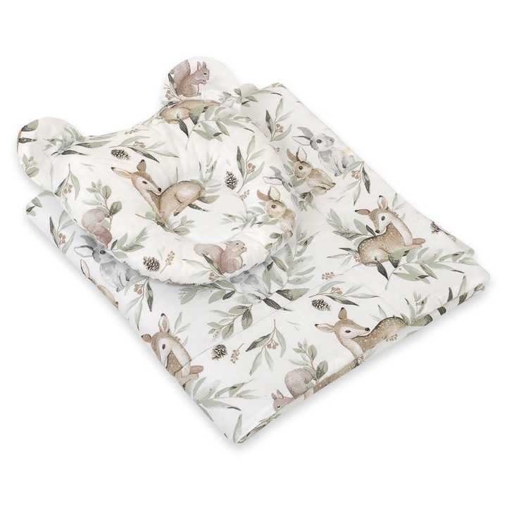 Комплект одеяло и възглавница за бебе, My Sweet Baby, 27x25см, 77x77см