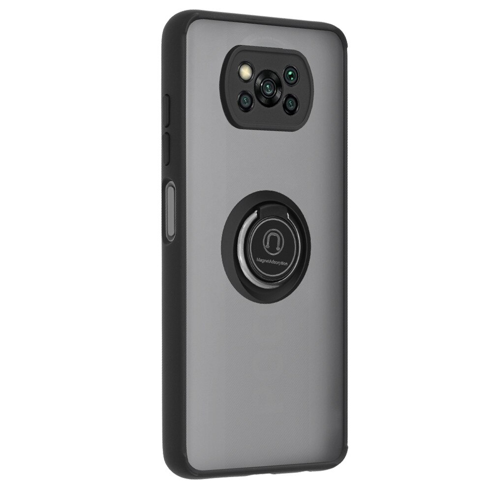 Husa pentru Xiaomi Poco X3 / Poco X3 NFC / Poco X3 Pro, Accesorio Glinth cu inel suport stand magnetic, Negru