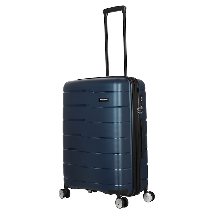 Troler pentru bagaj de cala M, 65x45x25-28 cm, 73 l, incuietoare TSA, Bliss Navy, Saxoline